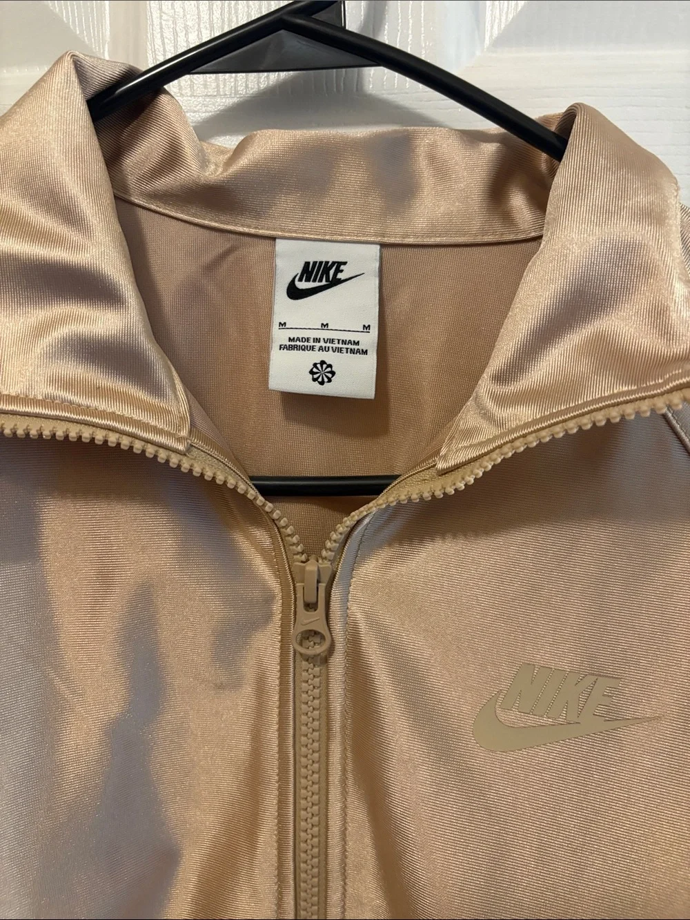 Nike Metallic Rose Gold and Champagne Zip Track Jacket - Picture 2 of 4